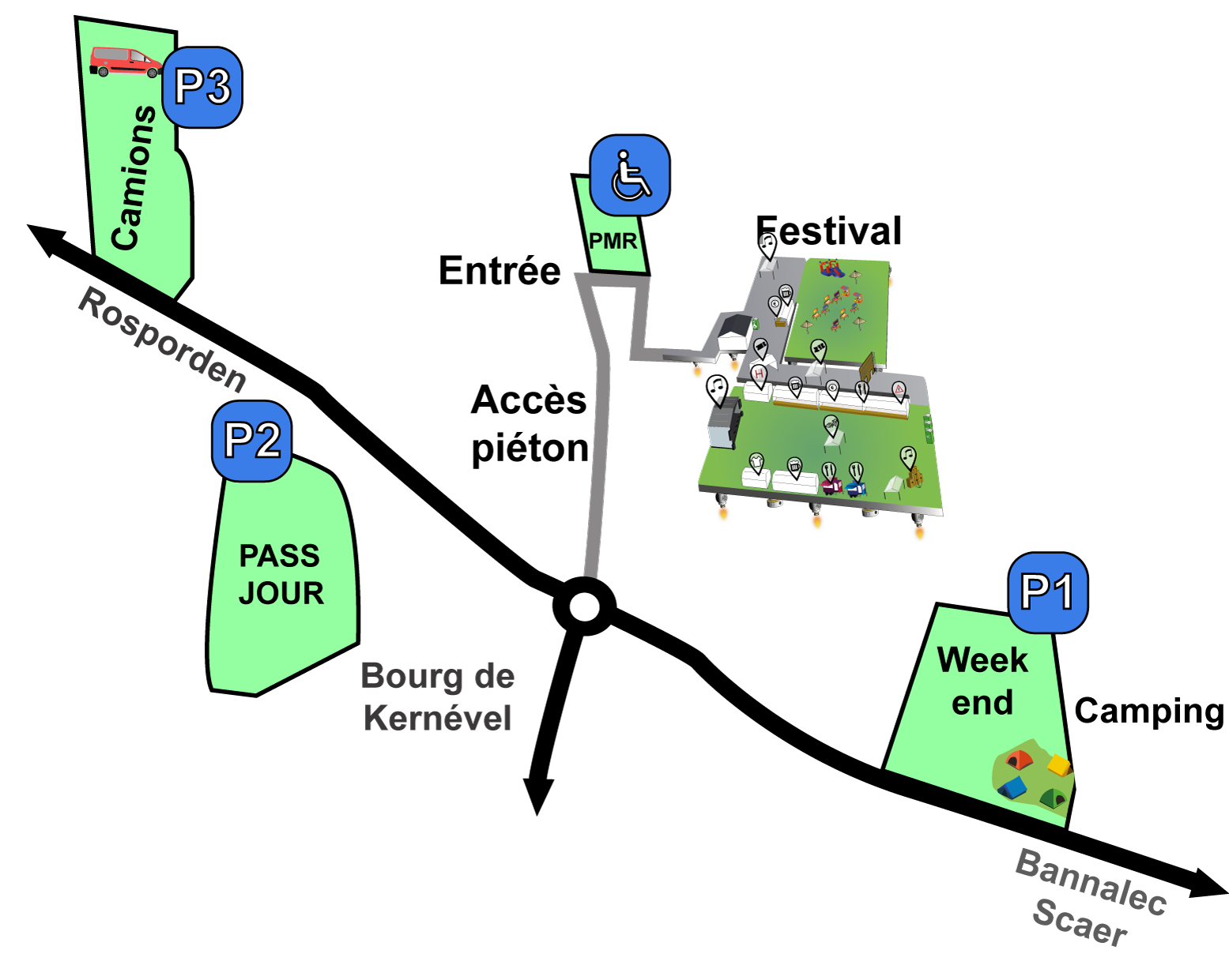 Plan parking édition 4 du Soul moon festival